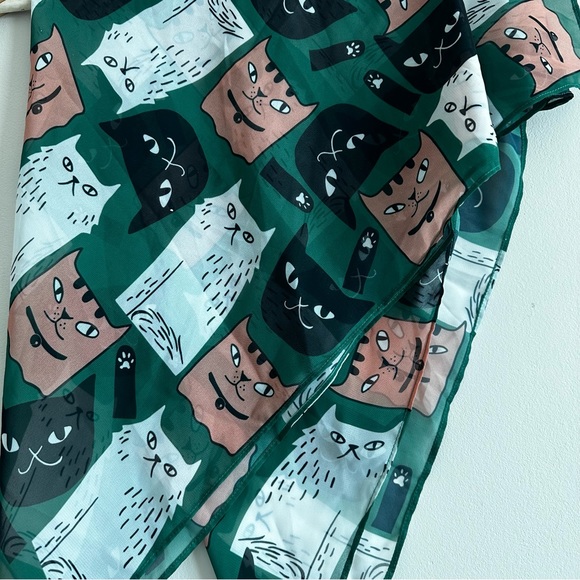 Cat Square Scarf - Picture 3 of 5